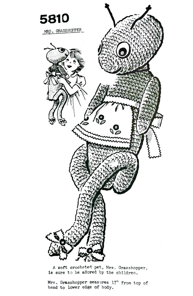 Mrs. Grasshopper Crochet Pattern 5810 (Reprint)