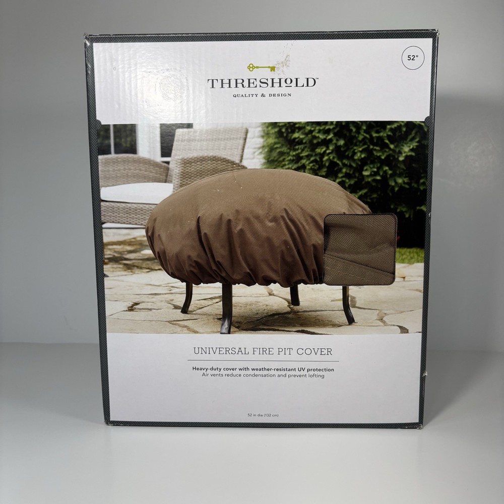 Universal Fire Pit Cover Heavy Duty 52 Inch Threshold NWT Brown