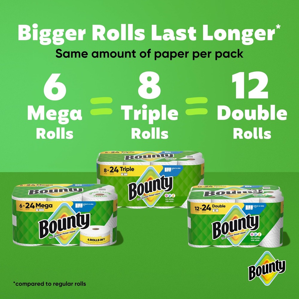 Select-A-Size Towels, White, 8 Triple Rolls = 24 Regular Roll