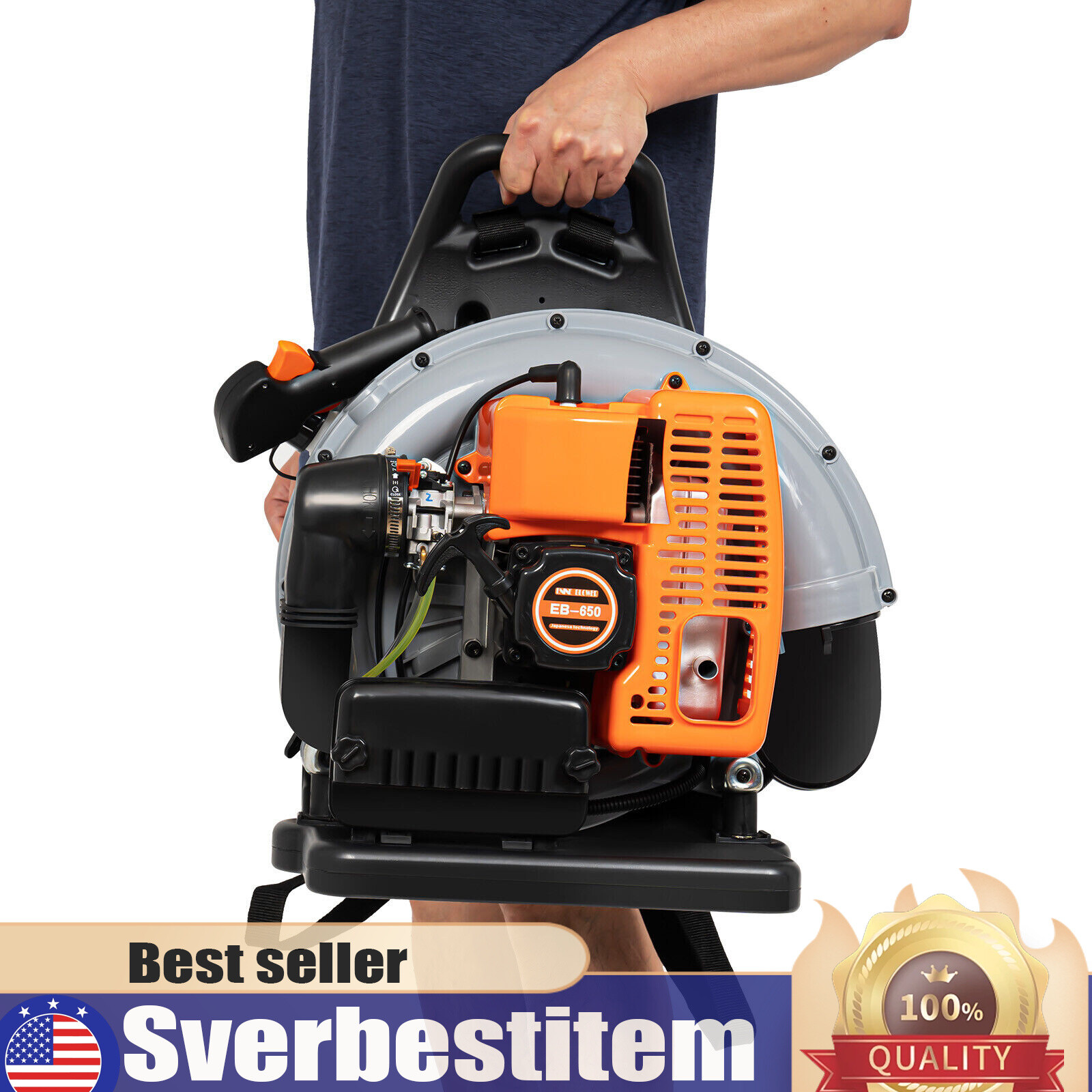 2024 New Upgraded 63CC 2-Stroke 850CFM 4.3HP Commercial Backpack Gas Leaf Blower