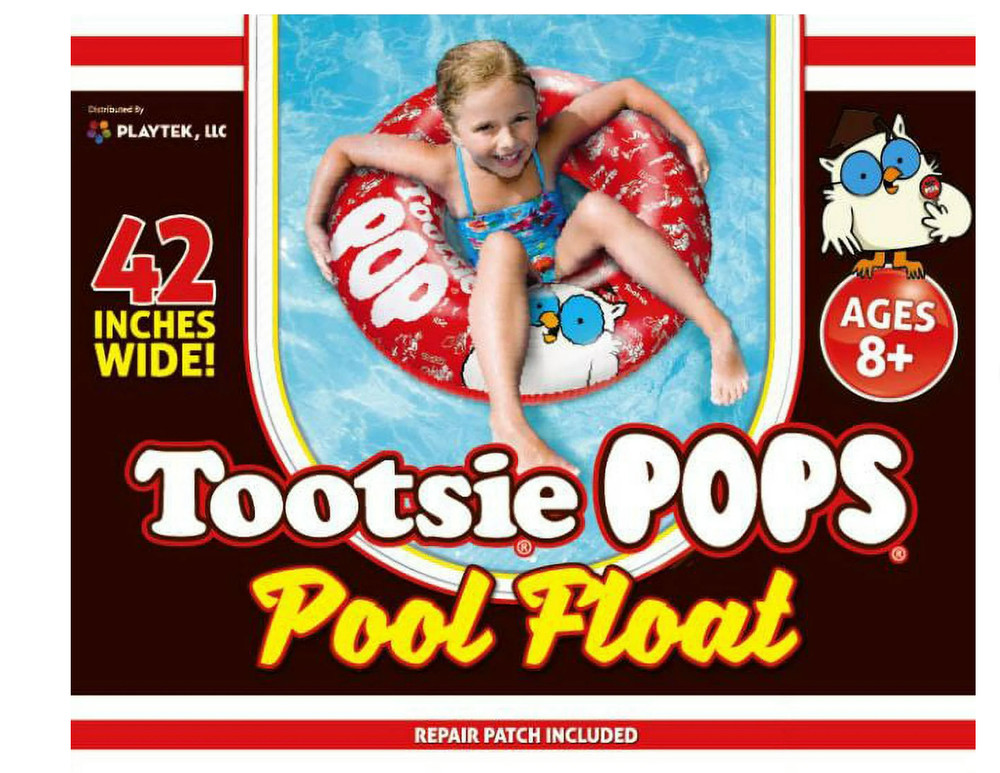 42” Tootsie POP Ring Inflatable Pool Float w/ Repair Patch - Ages 8+