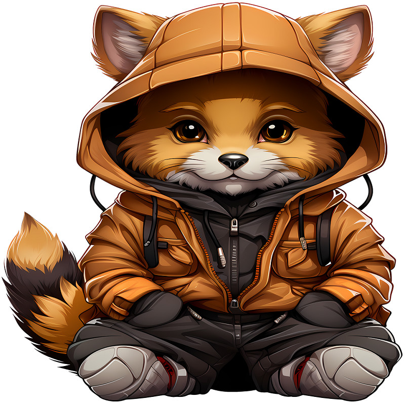 30 Custom Cute Jacket Fox Personalized Address Labels