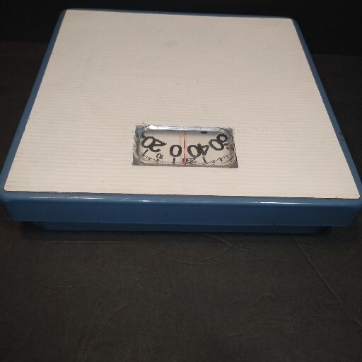 Vintage Large Blue White Dial Bathroom Scale