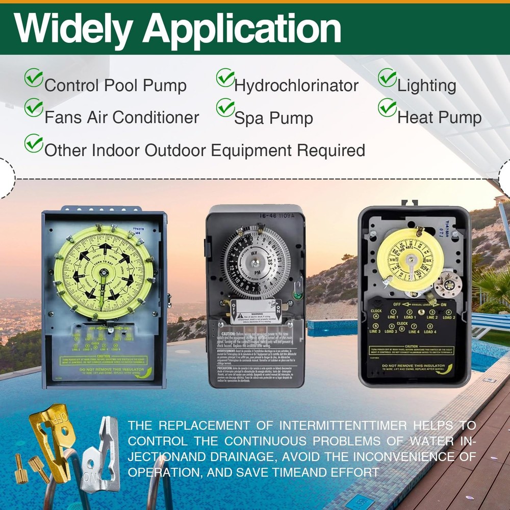 4 Pcs Pool Timer On Off Clips, Compatible with 156T1978A Intermatic Pool Timer T