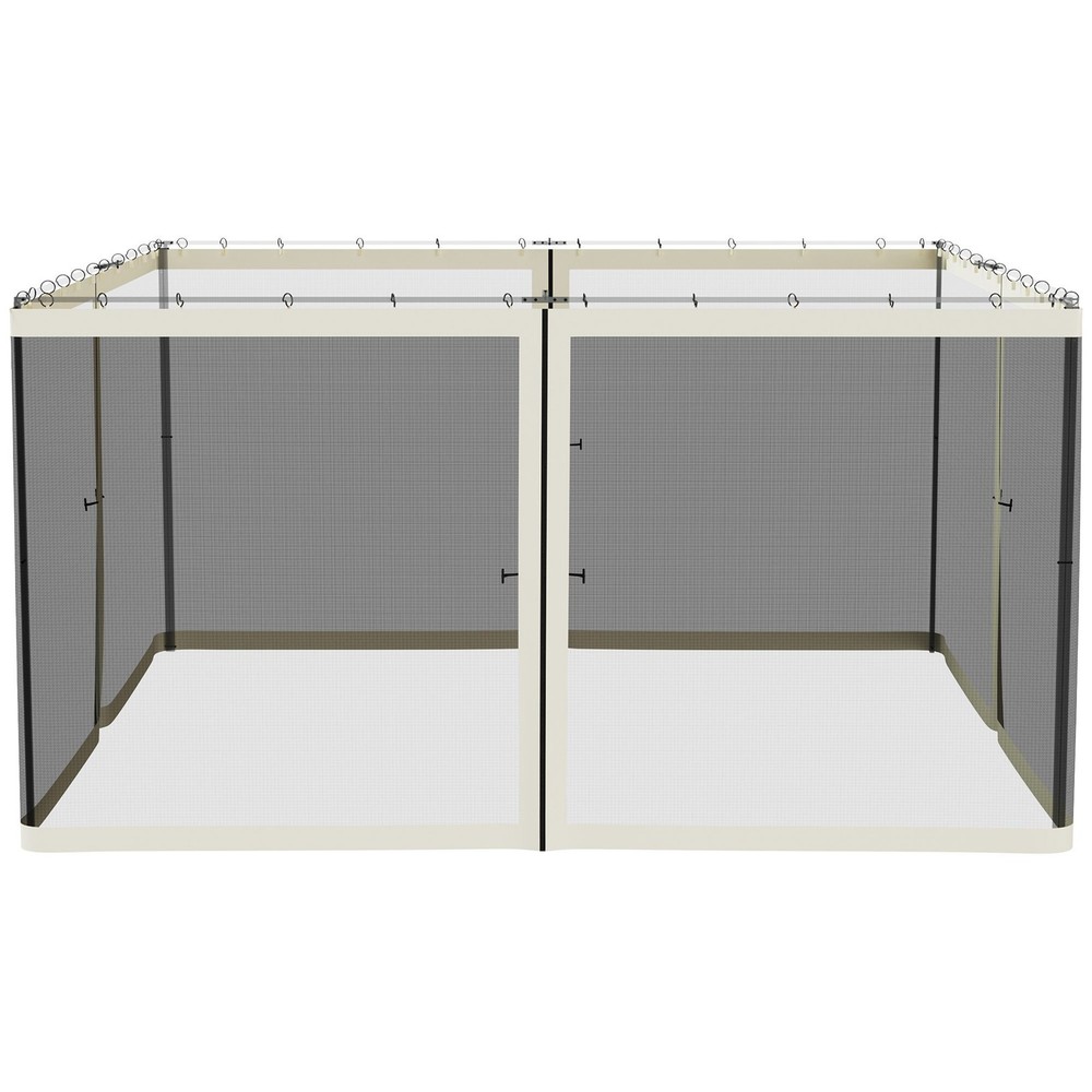 13.1' Square Gazebo Sidewalls – Black Mesh Net, Zip Closure, Polyester