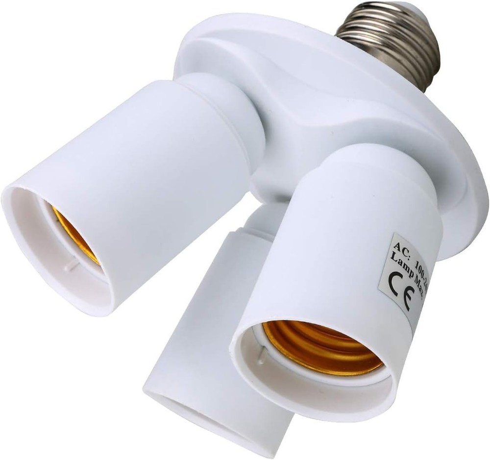 8T8 3 in 1 E26 E27 Light Bulb Socket Splitter Adapter, Standard LED Bulb Base...