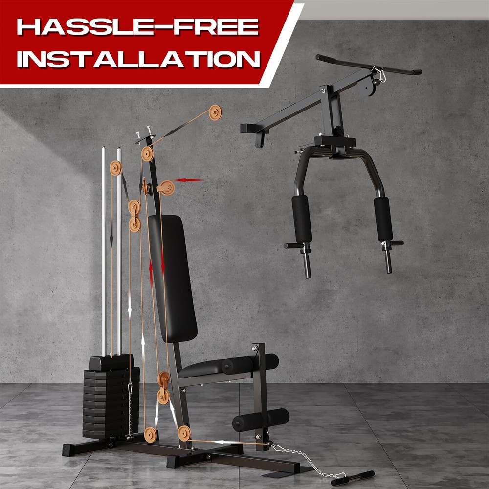 Home Gym Machine System with 100LBS Weight Stack Full Body Workout Station