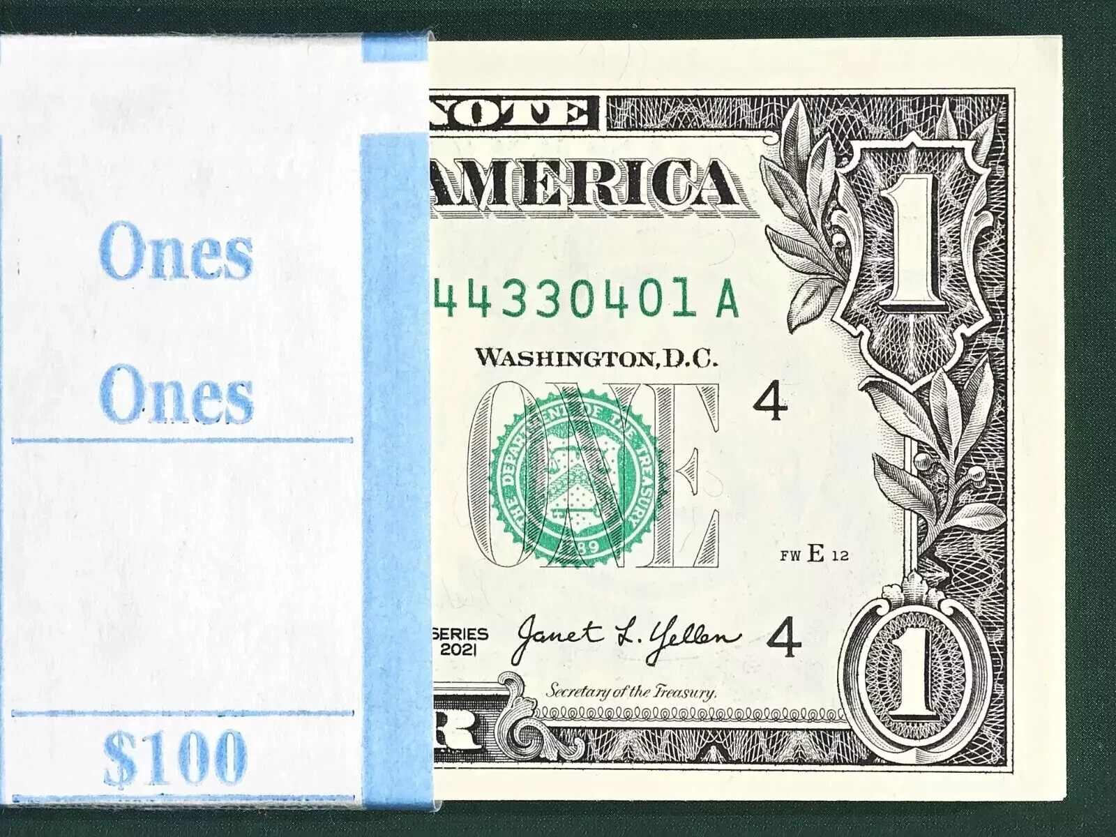 Lot of 100 Uncirculated One Dollar Bills 2021 Richmond Consecutive Notes BEP