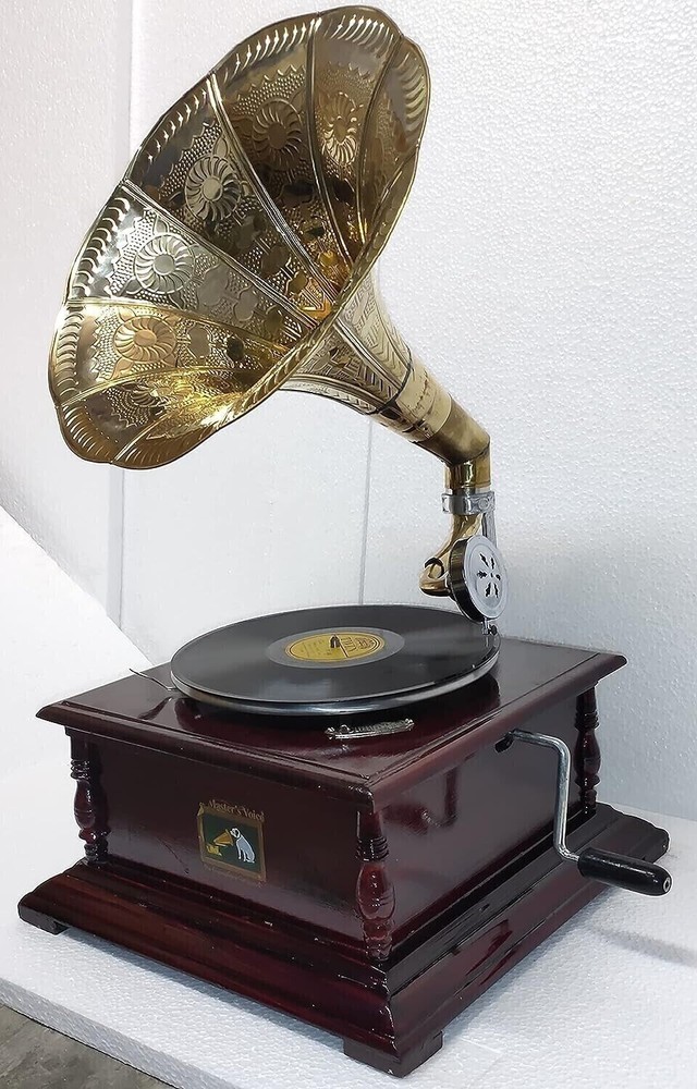 Antique HMV Fully Functional Gramophone Working Replica Vinyl Record Player Gift