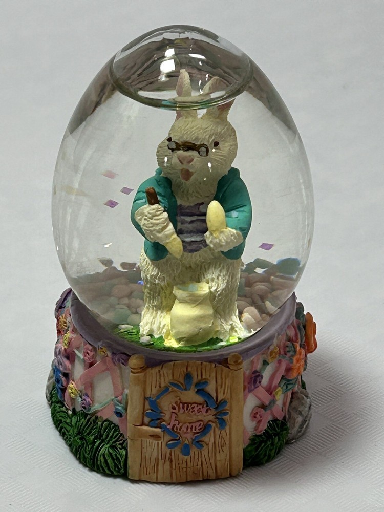 Vintage Easter 3” Rabbit Bunny Snow Globe