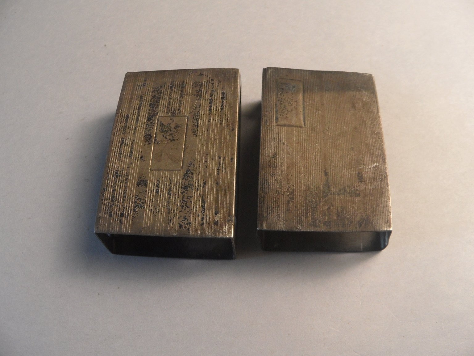 Vintage Sterling Silver Matchbox Covers 2-Piece Set Art Deco 21.7g