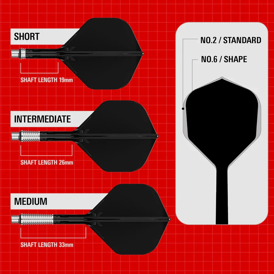 NO2 STANDARD CLEAR INTERMEDIATE TARGET K-SHIFT 1 PIECE SHAFT AND FLIGHT