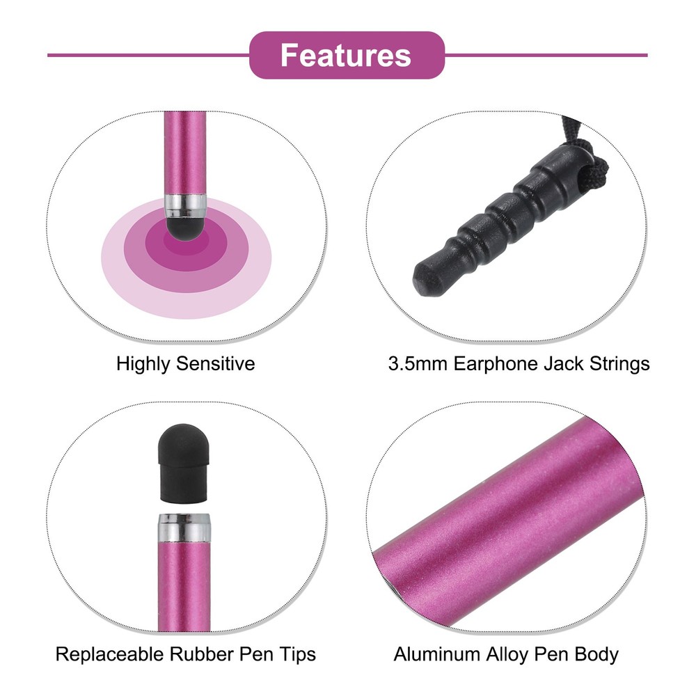 10pcs Metallic Stylus Pen Retractable Capacitive Pens