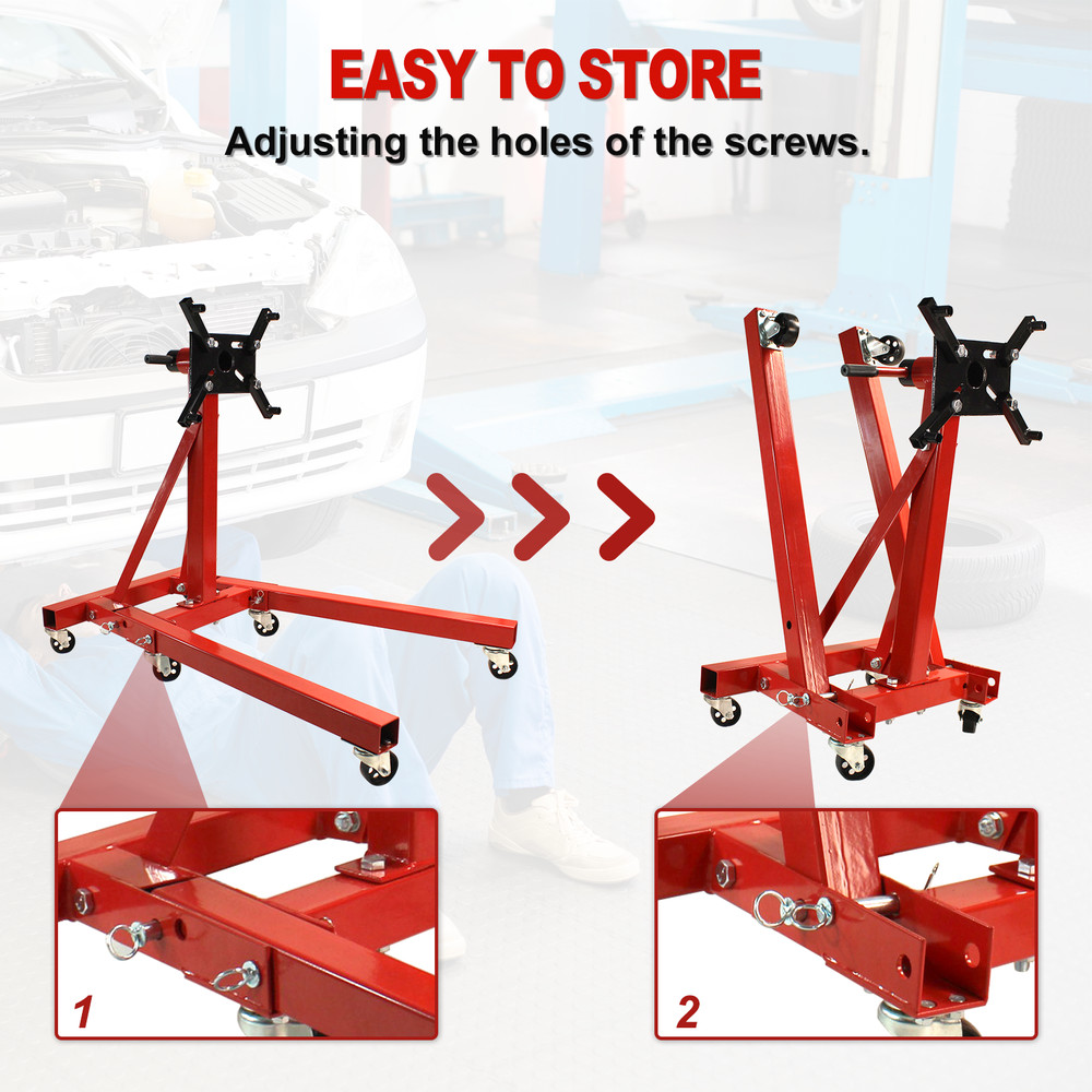 2000 LBS Folding Engine StandVehicle Engine Block Stand 360Degree Head