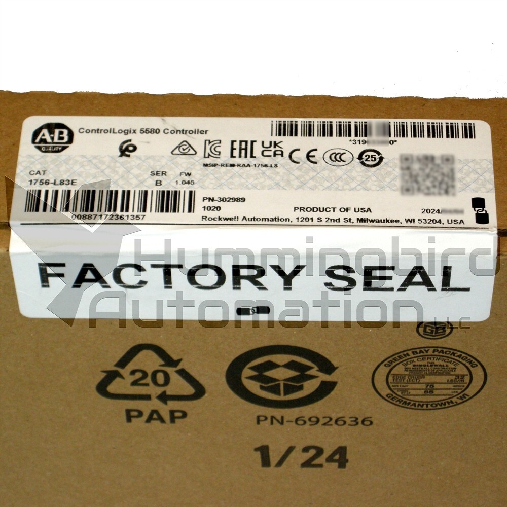 2024 Allen Bradley 1756-L83E /B ControlLogix 10MB PLC Surplus SEALED *US SELLER*