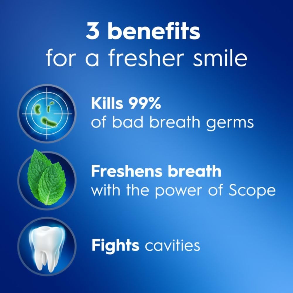 Complete Whitening + Scope, Long Lasting Mint Toothpaste, Triple Pack (3 Count o