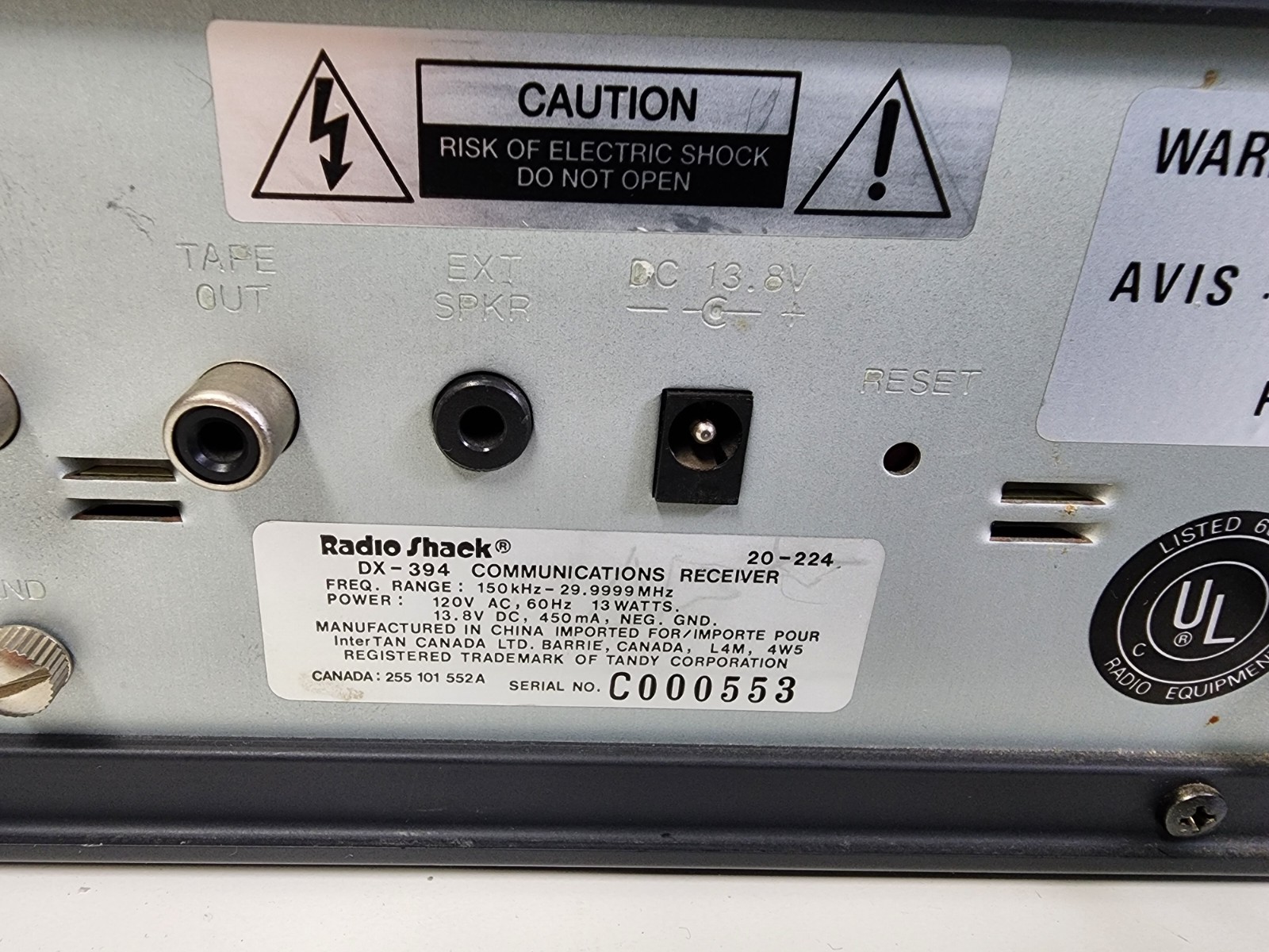 Radio Shack DX-394 Shortwave AM SSB Communications Receiver - TESTED