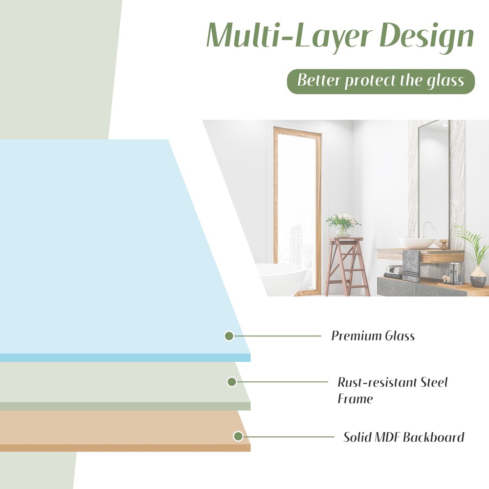 30"X22" Wall Mount Bathroom Mirror Rectangular Vanity Mirror Vertical Horizontal