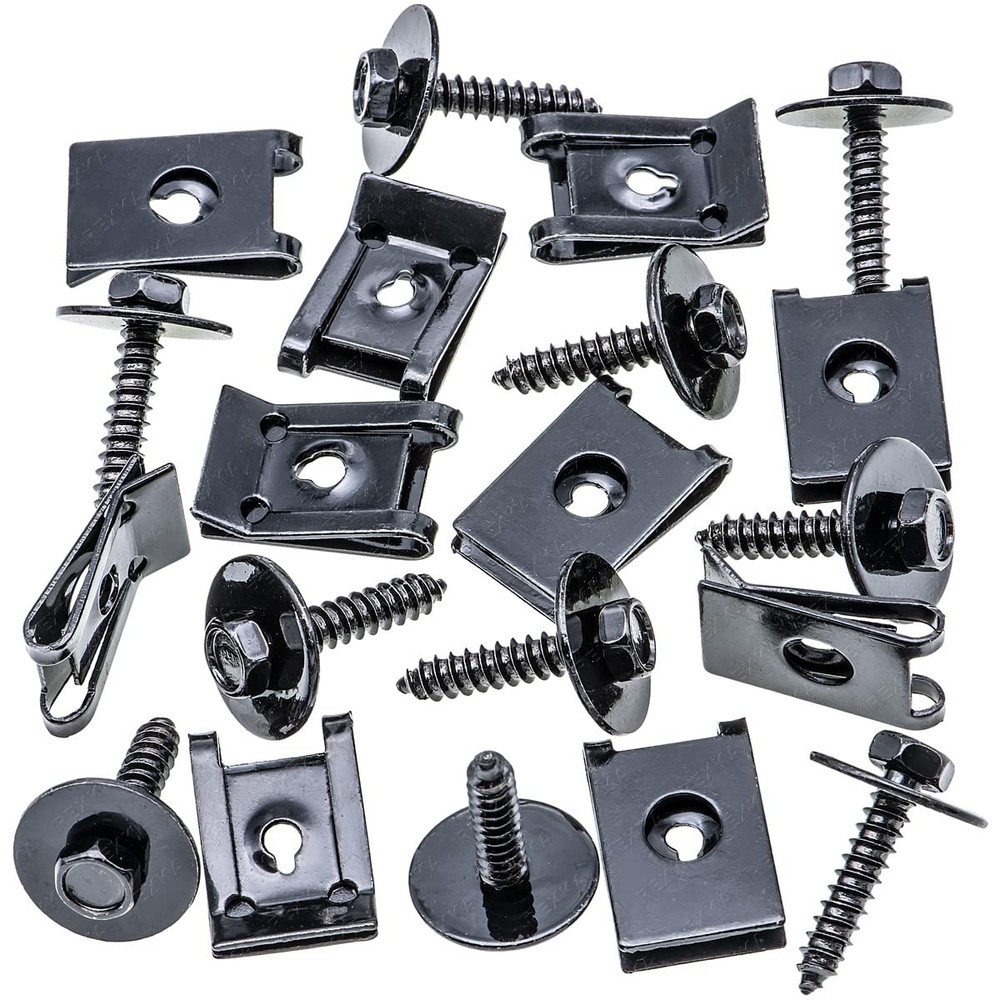 Rexka 10 Sets M4.2 Universal Fender Liner Engine Splash Shield Hex Head Screw &