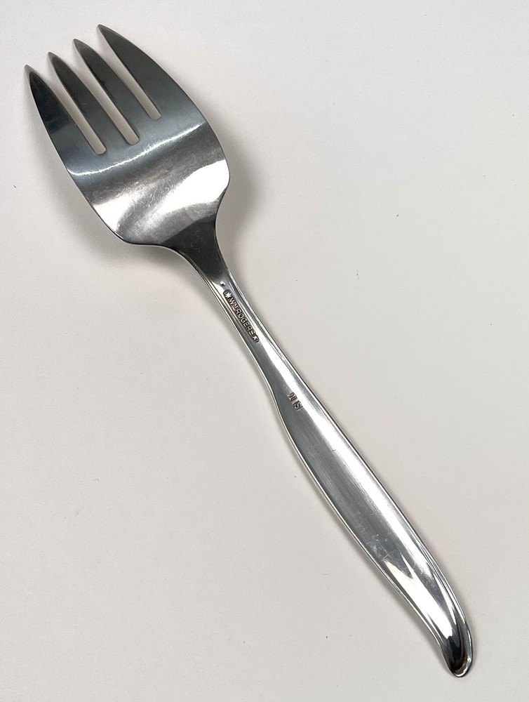 WM ROGERS IS Sweep 1958 Silver Plated 9" Cold Meat SERVING FORK Flatware EUC