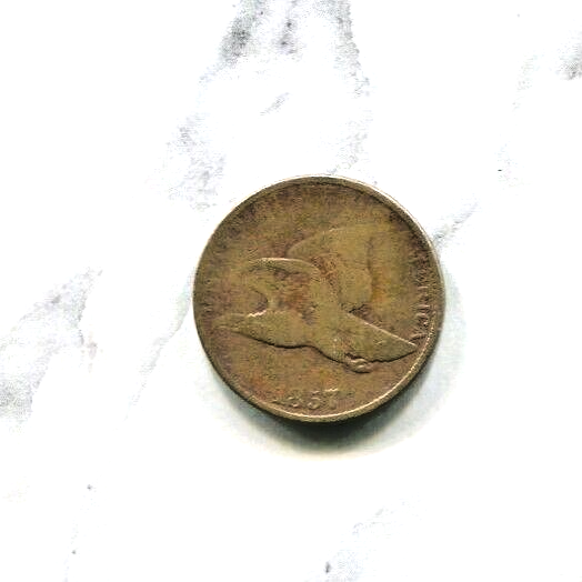 US - BEAUTIFUL HISTORICAL FLYING EAGLE CENT, 1857, KM# 85