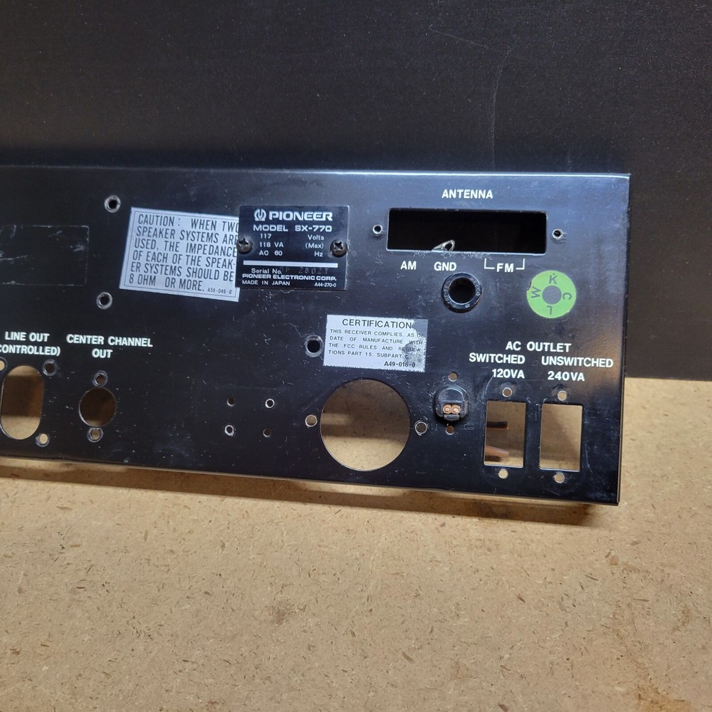 PIONEER SX-770 BACK PANEL