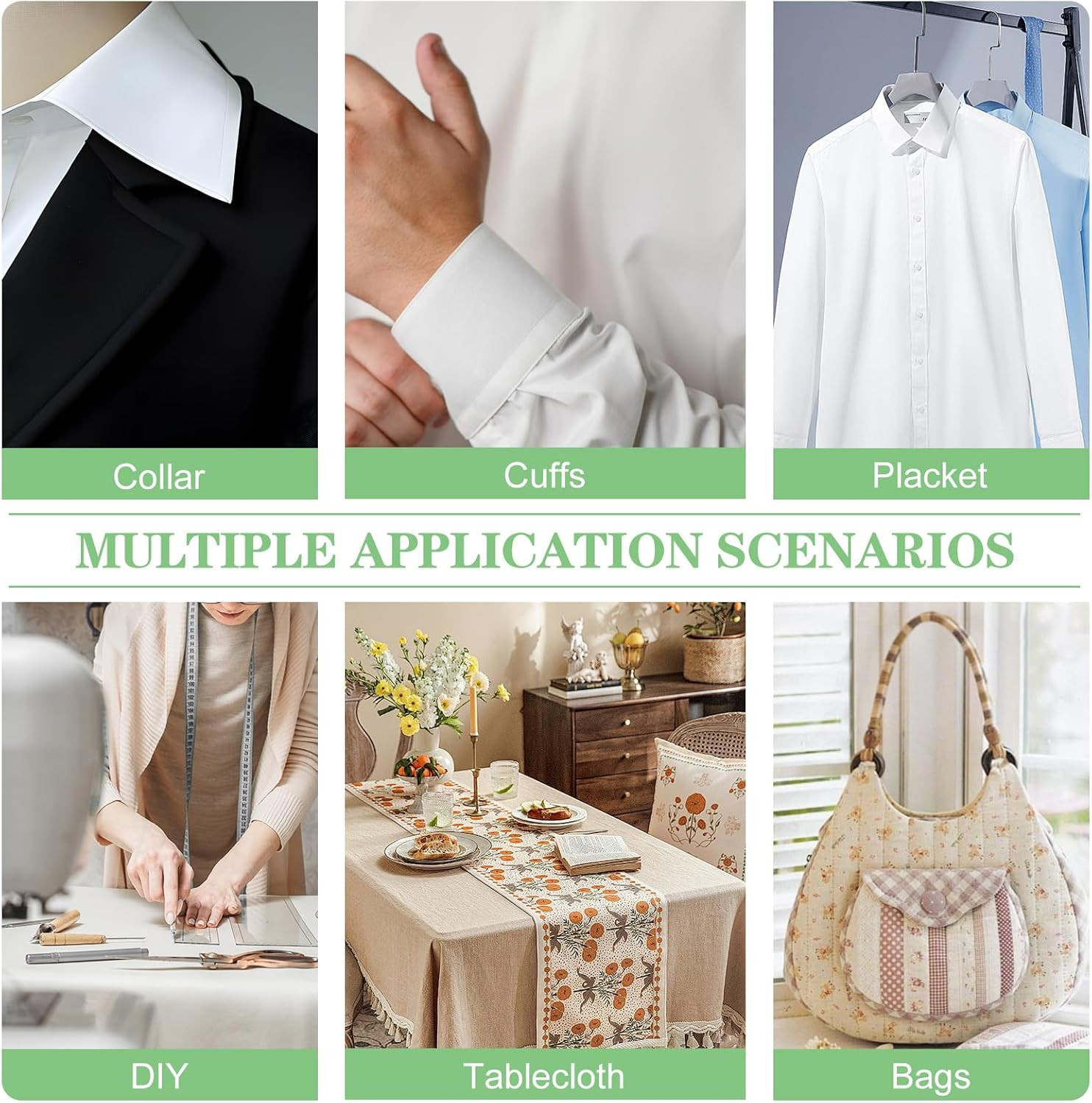 Medium Weight Interfacing Fabric for Sewing: White 11.6" x 30yd Iron On Non-Wove