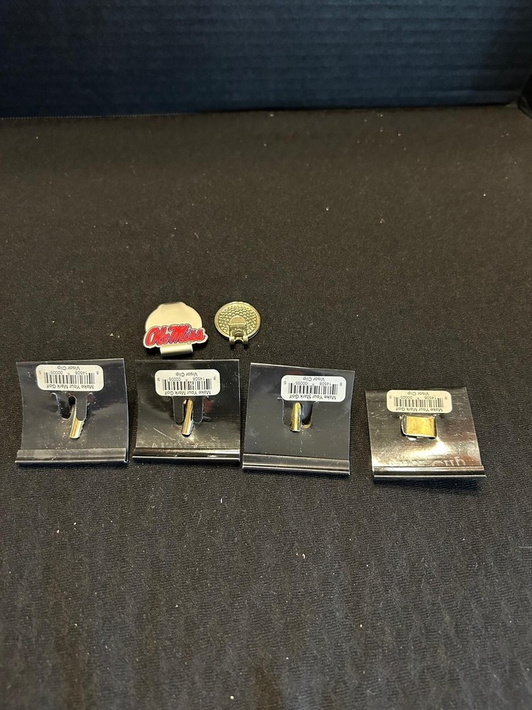 Lot Of 6 Assorted Golf Visor Clips