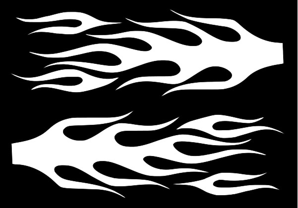 Double Flame Stencil Large Template Airbrush Paint #126