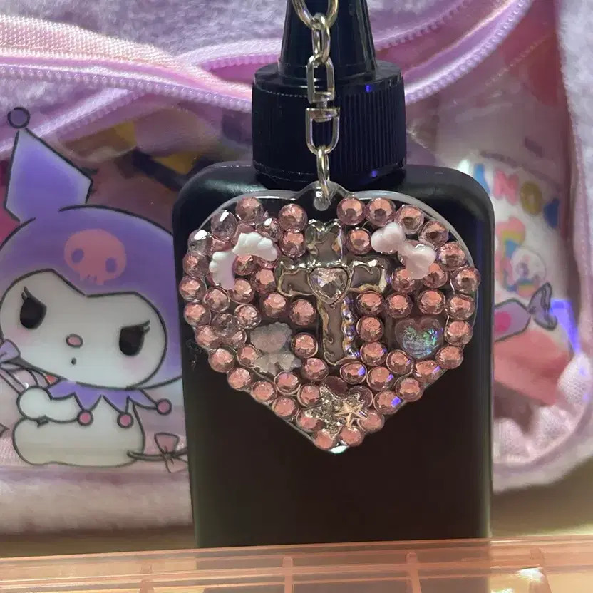 Pink Cubic Decor Phone Case Keyring Hobby Accessory