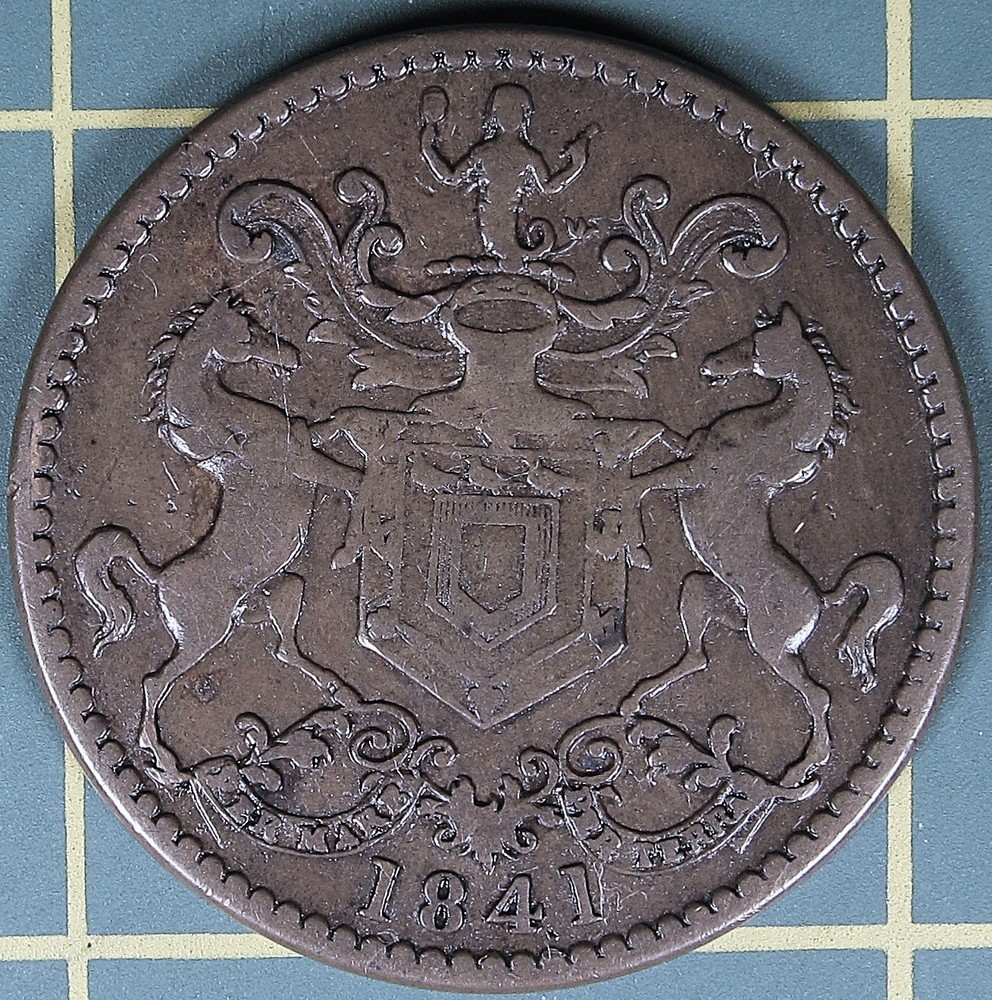 1841 Newfoundland hanging sheep token , NF-1B2