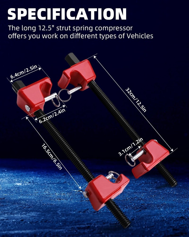 2Pcs Coil Spring Compressor Tool Set Strut Remover Installer Suspension Tool