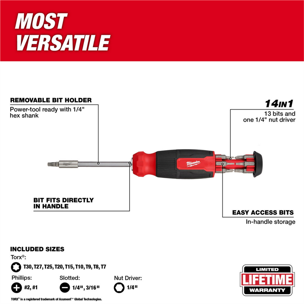 Milwaukee Tool 14-in-1 TORX Multi-Bit Screwdriver
