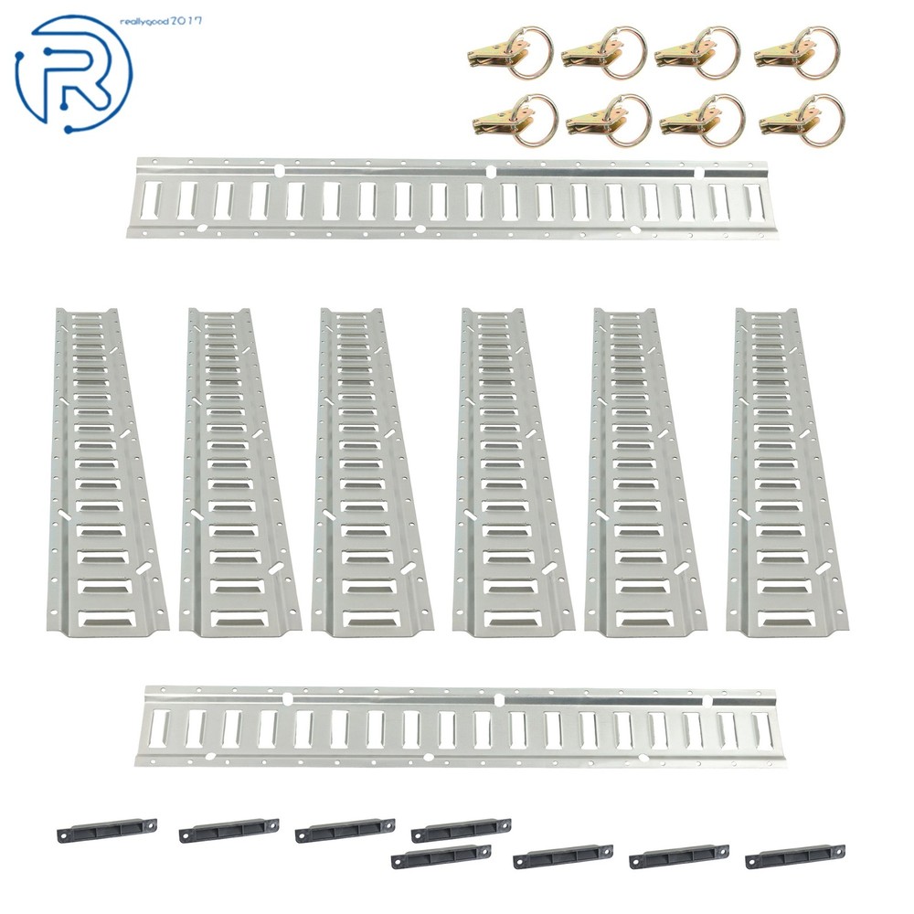 New Steel E Track Tie Down Rail Kit Silver Galvanized 24 Pack 3' Secure Cargo