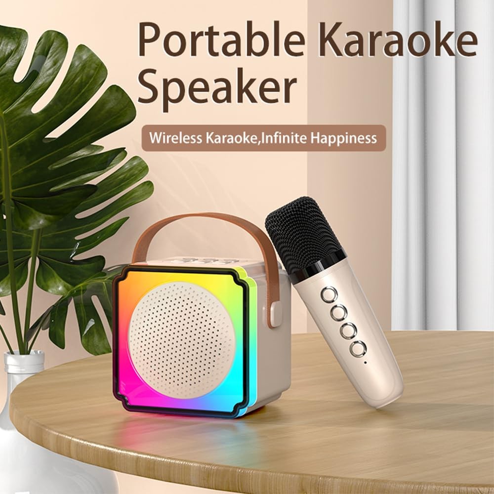 Karaoke Machine, Portable Bluetooth Karaoke Speaker with 2 Wireless Microphon...