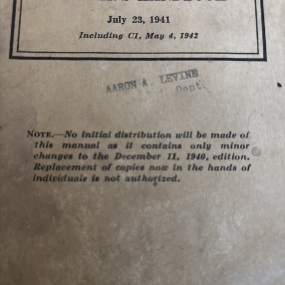 WW2 War Department Basic Field Manual Soldiers Handbook July 23 1941 Original