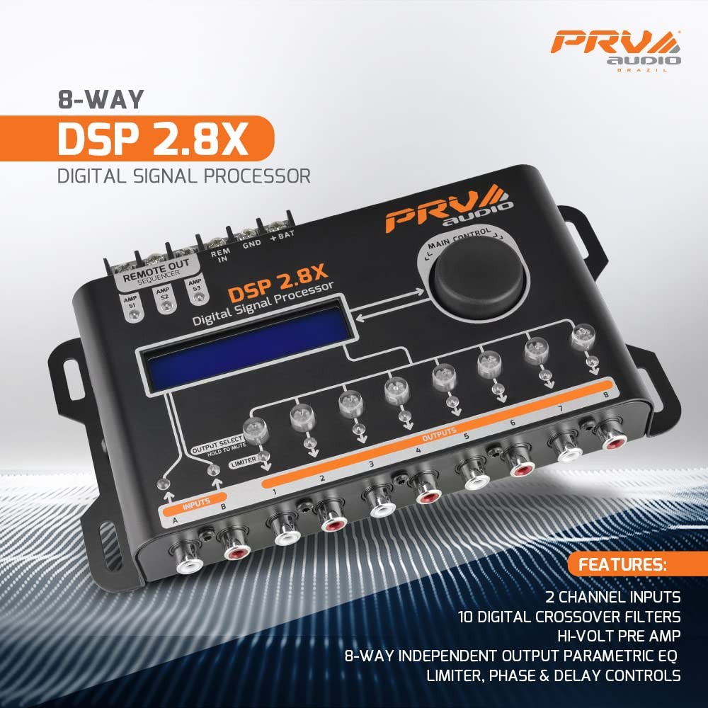 8-Channel Digital Crossover & Equalizer DSP for Car Audio System