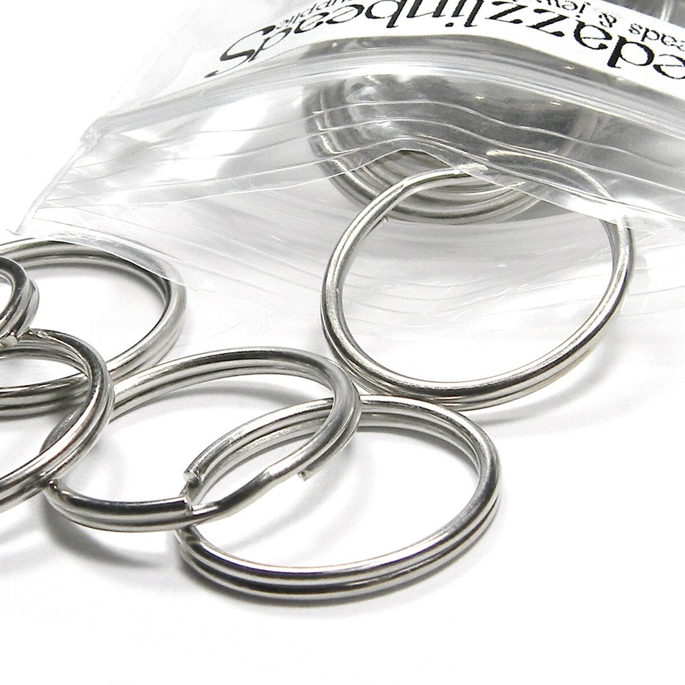 30 Plain Silver Nickel Colored 20mm Iron Double Ring S Split Key Ring Splitrings