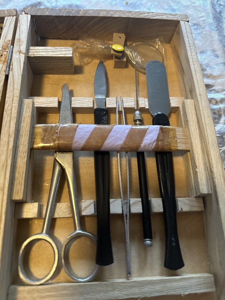 Vintage Stellar Microscope Kit With Tools & Slides, Incomplete