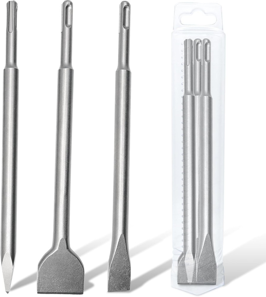 SDS Plus Chisel & Drill Bit Set (3PCS) - Home Improvement Concrete Tools