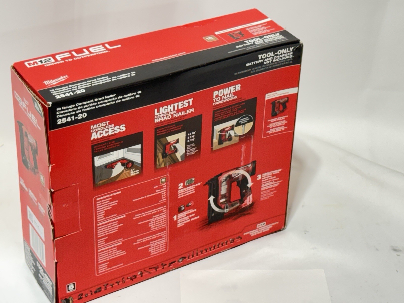 Milwaukee 2541-20 M12 FUEL 12V 18 Gauge Compact Brad Nailer - Bare Tool