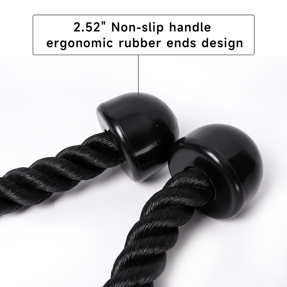 Single or Dual Grip Tricep Rope, Pull Down Cable Machine Attachment