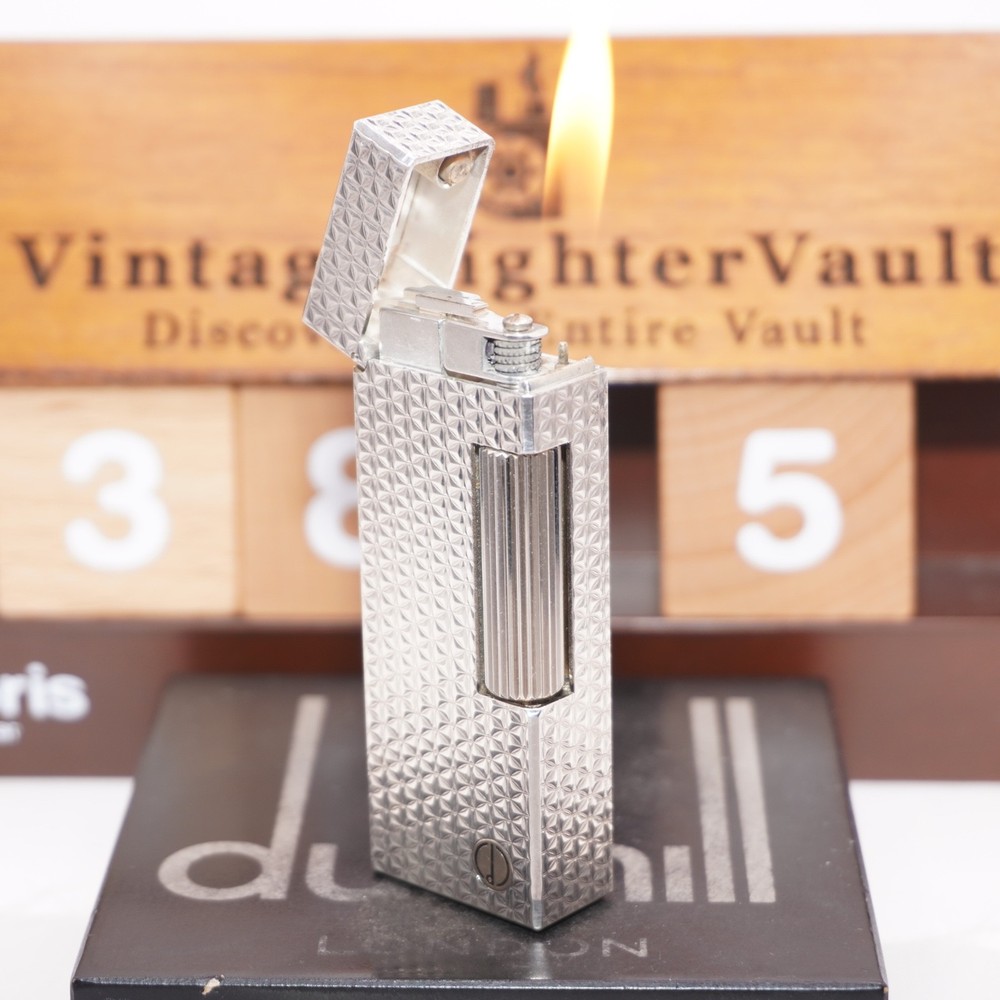 Dunhill Lighter Silver Botanical Pattern_Ultrasonically Cleaned_Working