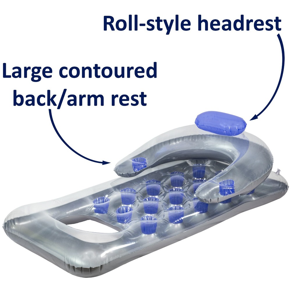 Inflatable Chaise Lounger 66” - Deep Blue