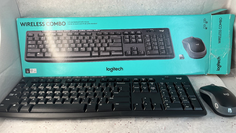 Logitech Wireless Keyboard and Mouse: USB-A Full Size, Mechanical Switch