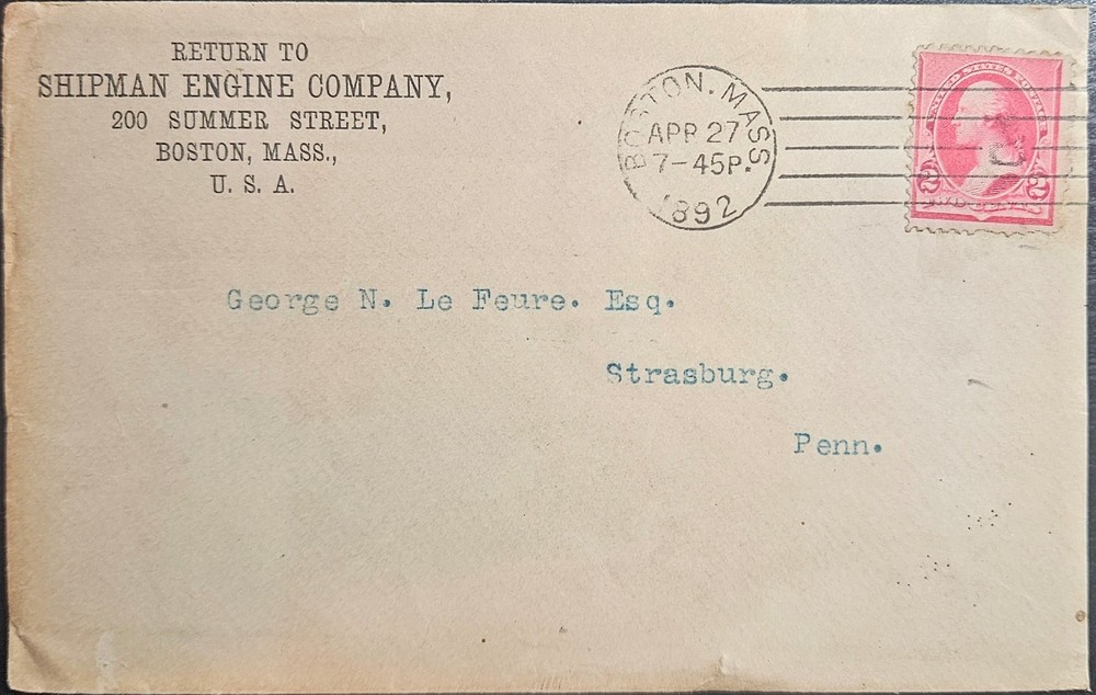 Shipment Engine CC Boston MA 1892