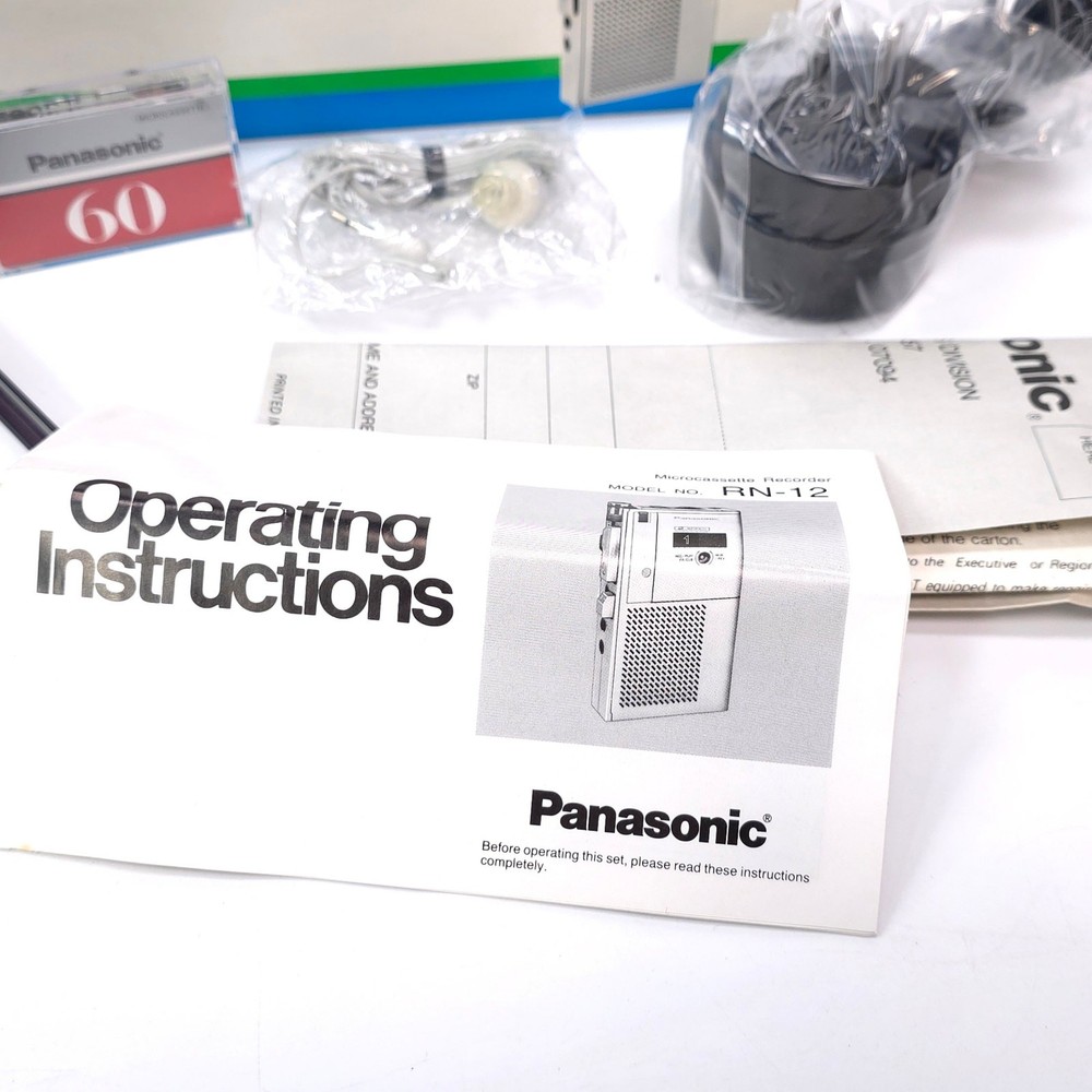 NIB Panasonic MicroCassette Recorder RN-12 Accessories
