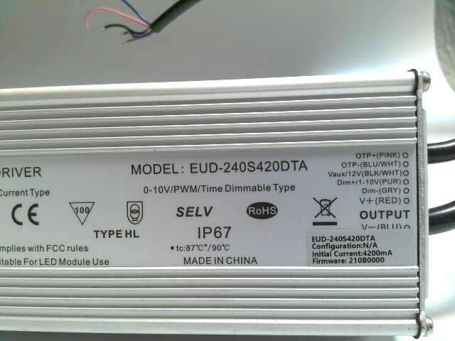 INVENTRONICS EUD-240S420DTA 240W EUD-DTA SERIES PROGRAMMABLE LED Driver 1/pack