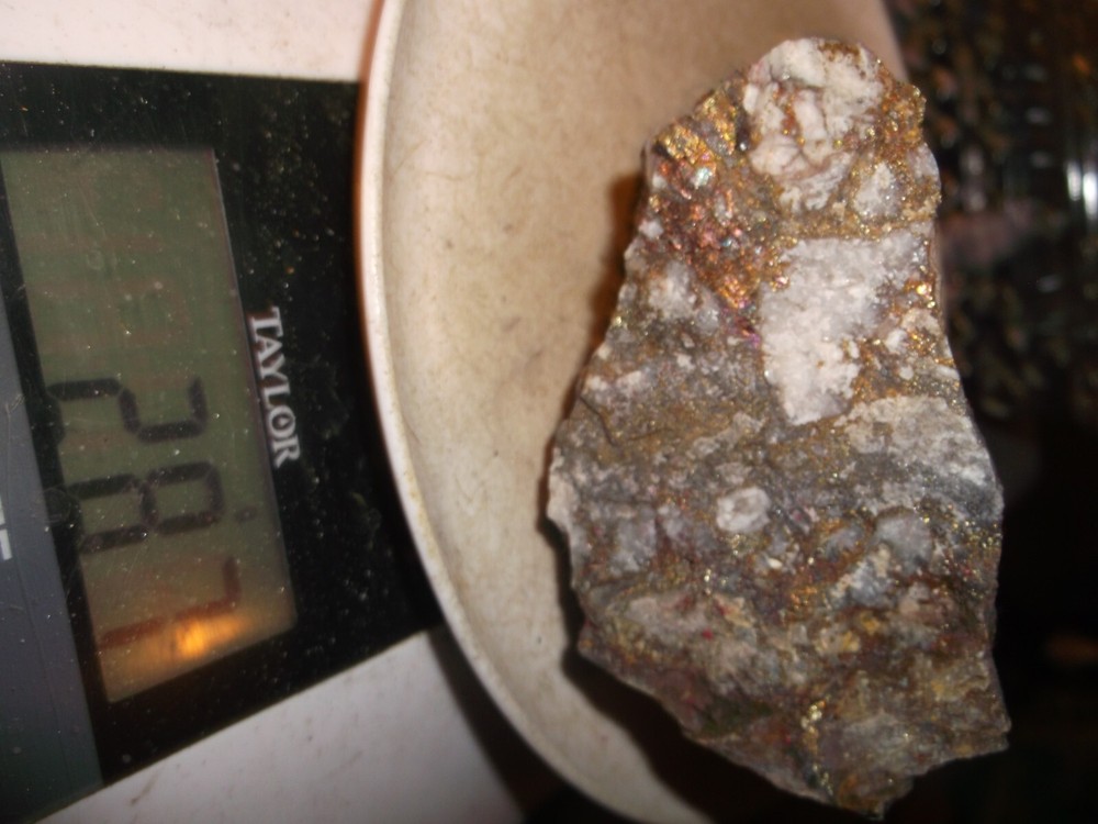 Gold, silver, copper, 287 grams samples ,ore high grade .