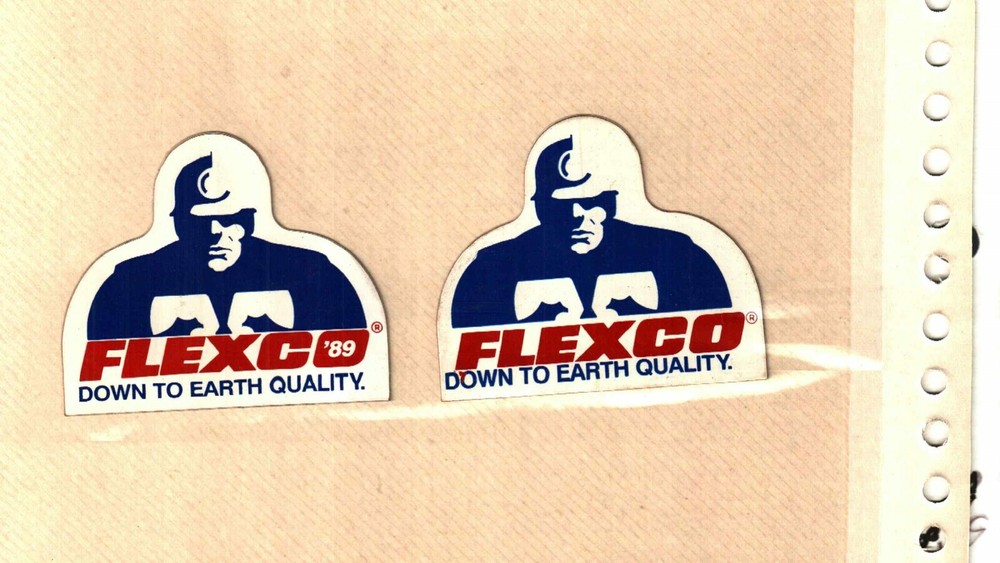 2 DIFFERENT NICE FLEXCO COAL MINING STICKERS # 496